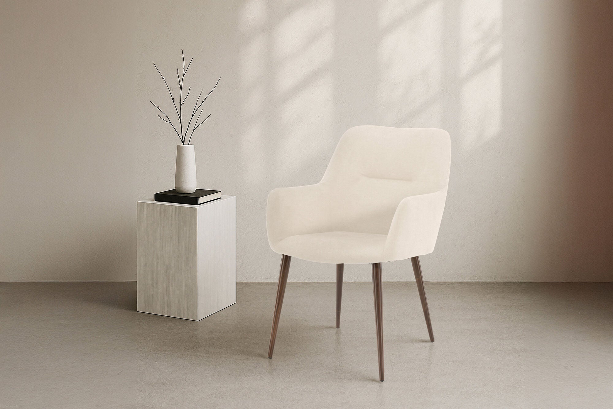 Tomorrow Matstol 2-pack - Mocka / Beige Linne