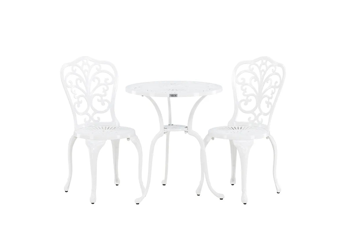 Nandin Cafetset - Vit / 2 chairs + Bord