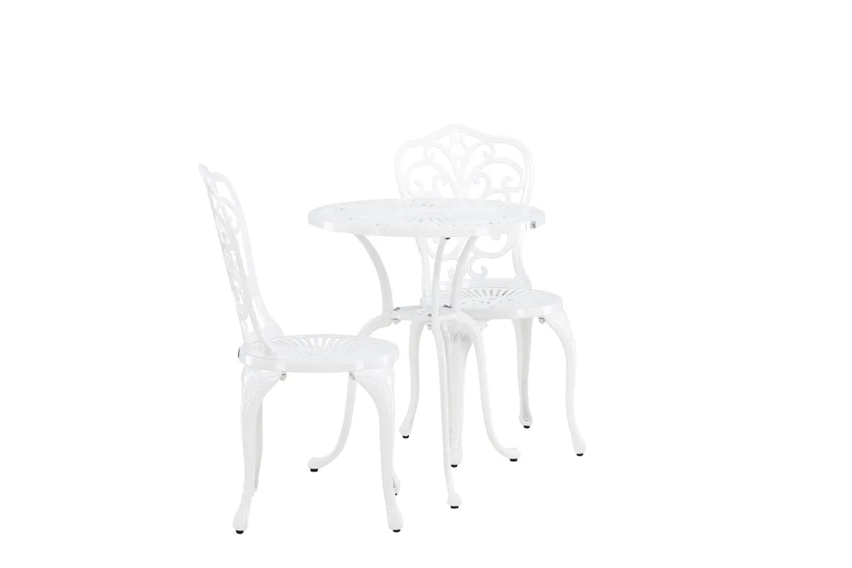 Nandin Cafetset - Vit / 2 chairs + Bord
