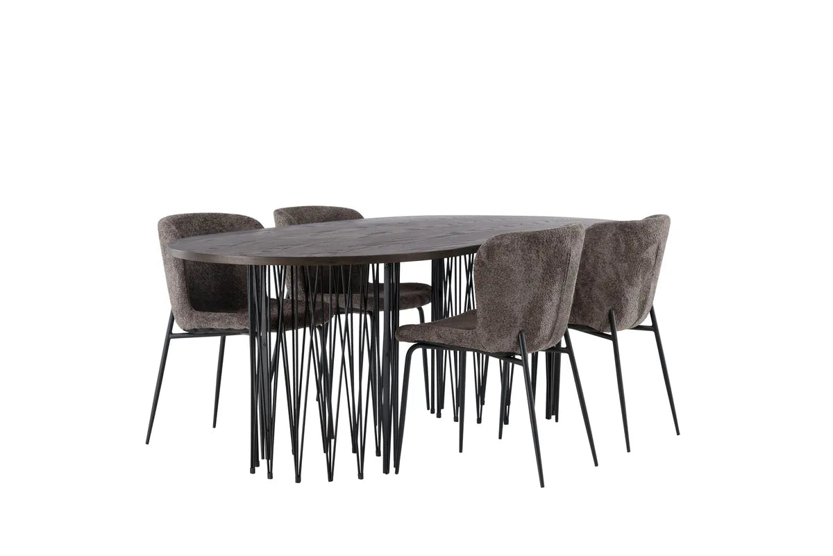 Sten Oval Matbord med Modesto Matstol