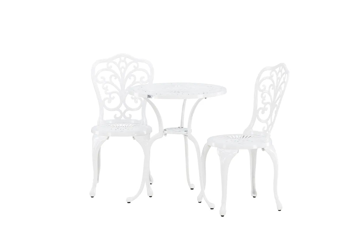 Nandin Cafetset - Vit / 2 chairs + Bord