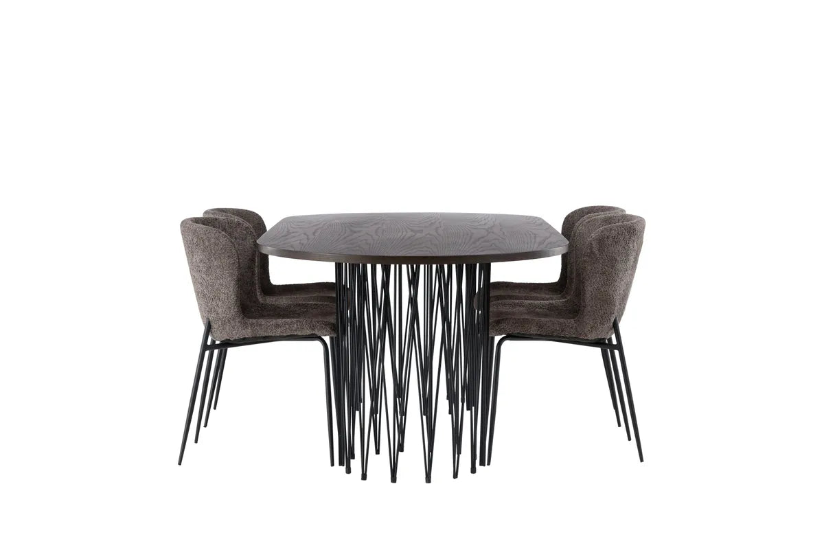 Sten Oval Matbord med Modesto Matstol