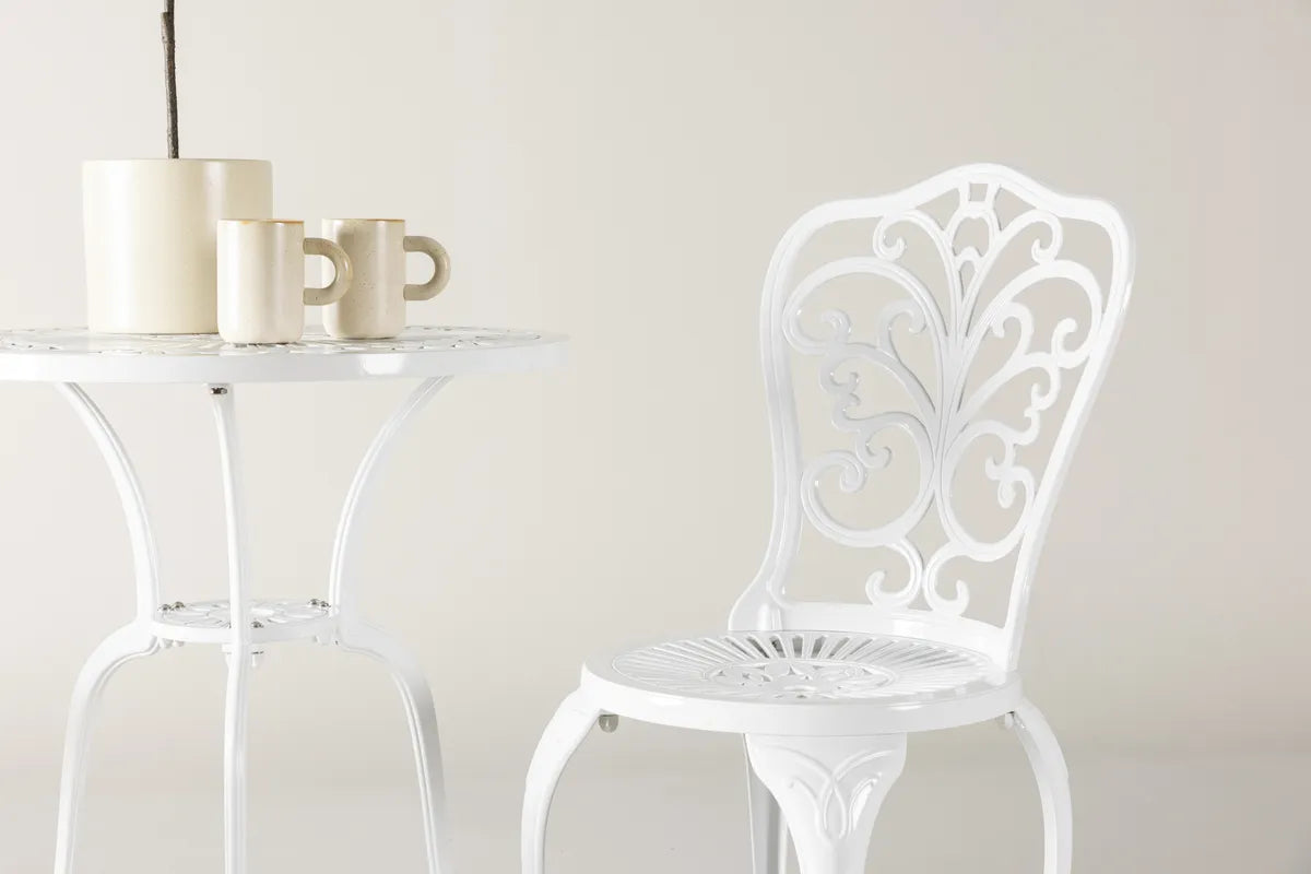 Nandin Cafetset - Vit / 2 chairs + Bord