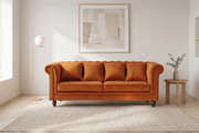 Sammet 3-sits soffa - Rusty Orange